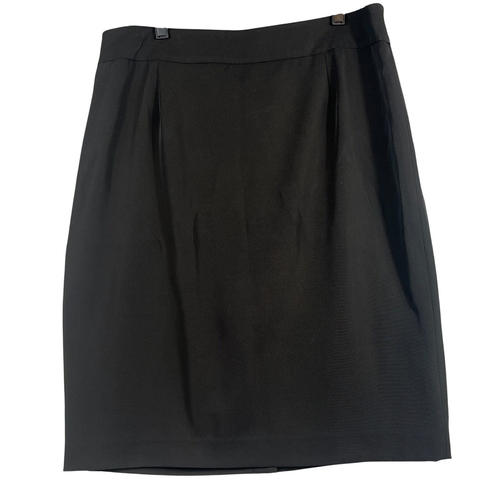 Calvin Klein Womens 14 Pencil Skirt Fully Lined SlitStretch Black Career Office